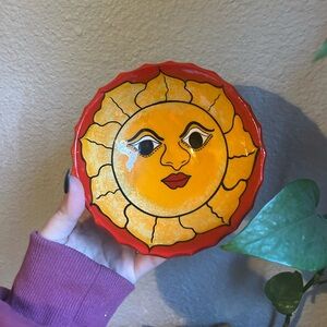 Vibrant Sun Face Decorative Bowl